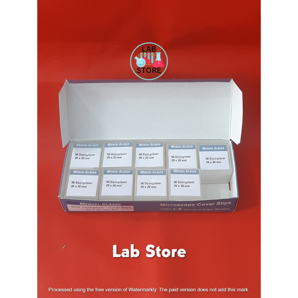 Cover Glass / Cover Glass Mikroskop / Kaca Penutup Preparat / Cover Glass 20x20 HERMA