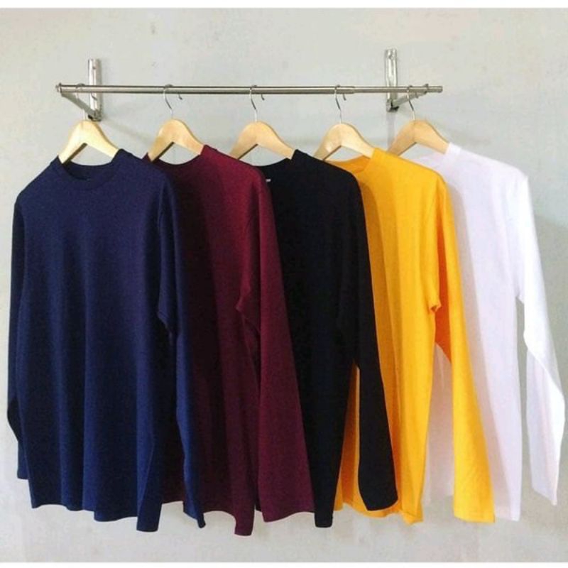 YE T-shirt - Kaos polos T-shirt lengan panjang pria wanita kaos premium cotton combed