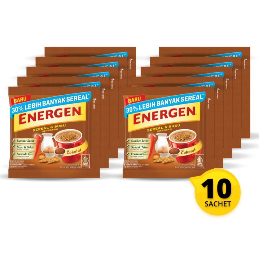 

MAYORA Energen Sereal & Susu Bersinergi 10 sachet & 5 Sachet / Cemilan Sehat Energen / Sarapan / Energen Sachet / Sereal Untuk Sarapan