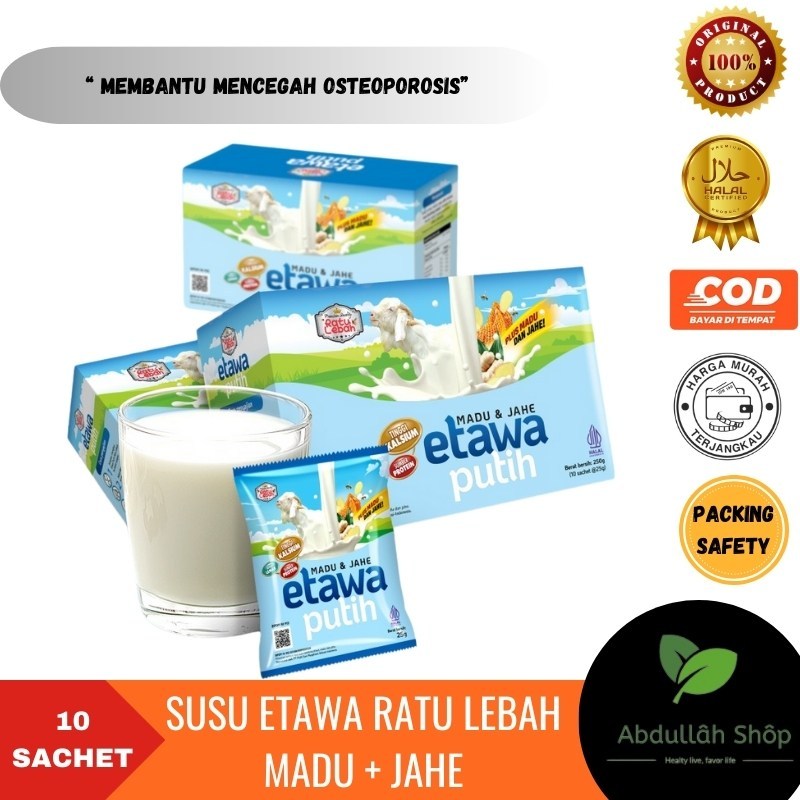 

Susu Etawa Putih Ratu Lebah Varian Madu + Jahe Susu Kambing Etawa Bubuk Original BPOM