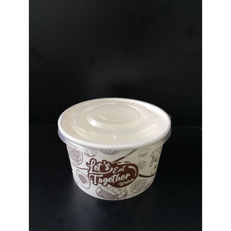 PAPER BOWL MOTIF WALALA 360ML Plus TUTUP