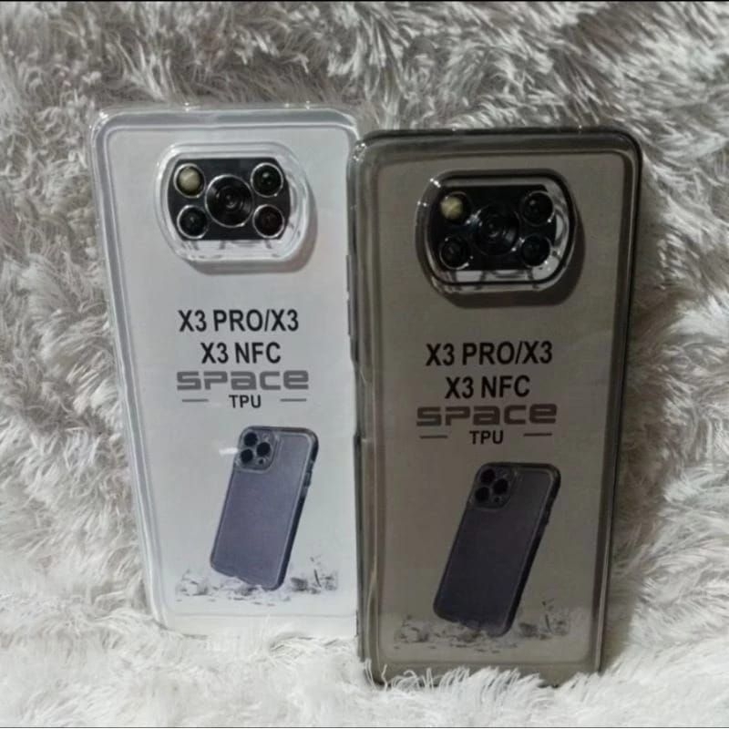 SOFTCASE CLEAR BLACK POCCO X3/X3 PRO/X3 NFC SPACE PELINDUNG KAMERA