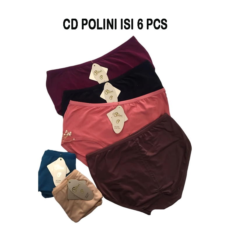 Paket Hemat CD Polini Wanita Isi 6 Pcs Celana Dalam Wanita Katun 668