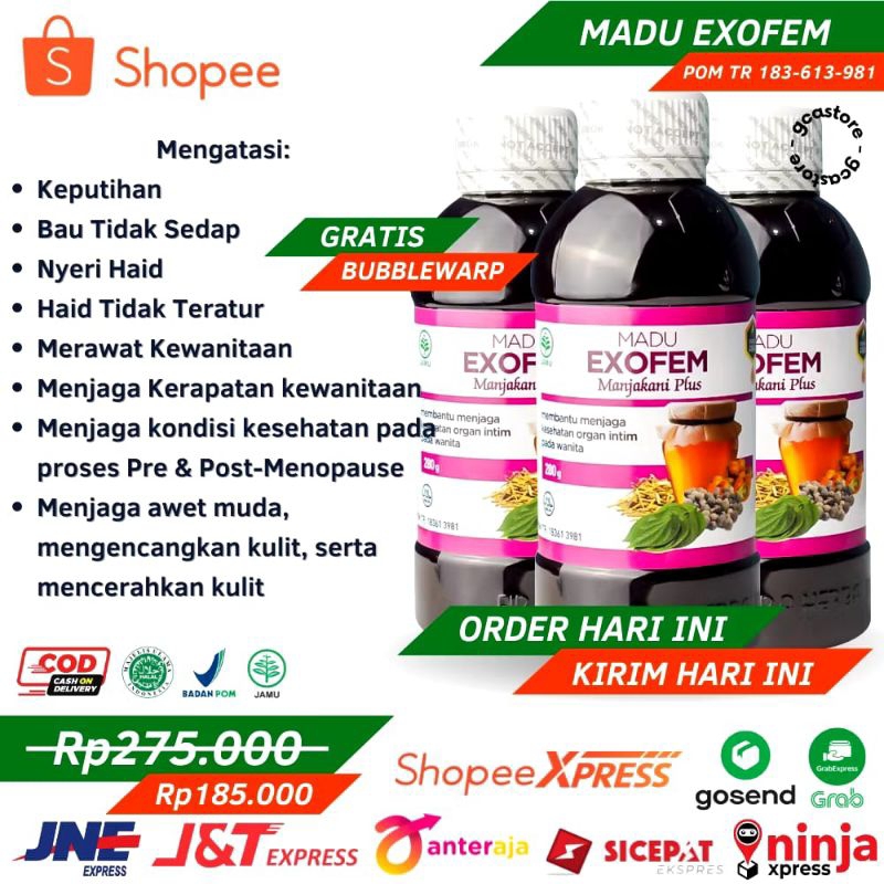 

[ 280 gram ] Madu Exofem Madu Fira Manjakani Plus Bantu Atasi Masalah Organ Intim Wanita Produk Original