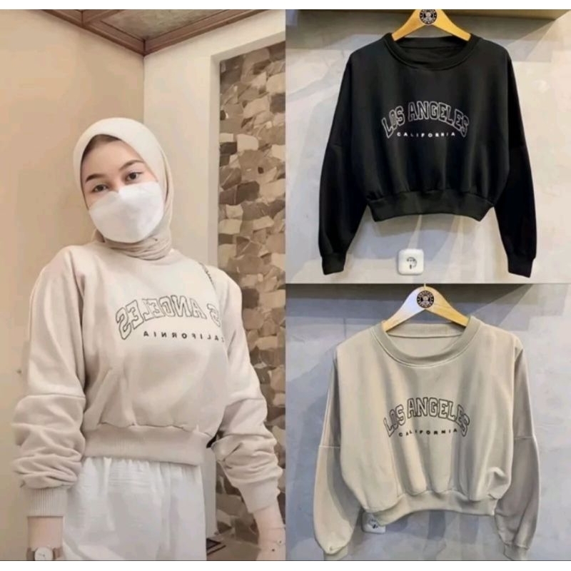 SWEATER WANITA LOS ANGELES CROOPE SWEATER