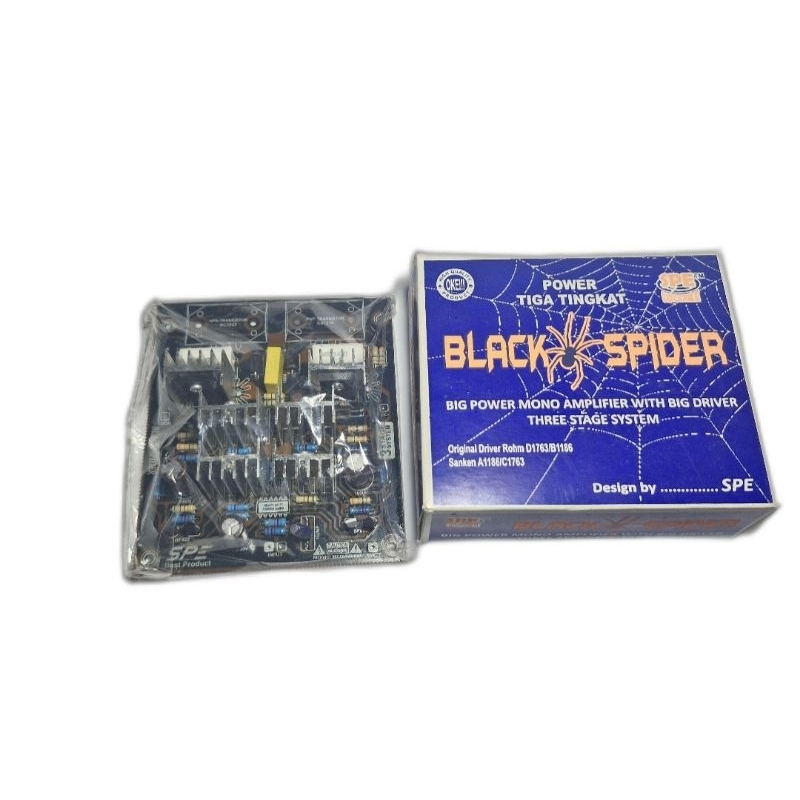 KIT POWER DRIVER 3 TINGKAT MONO AMPLIFIER D1763 B 1186 BLACK SPIDER KUCING MEONG MERK SPE PRODUCT