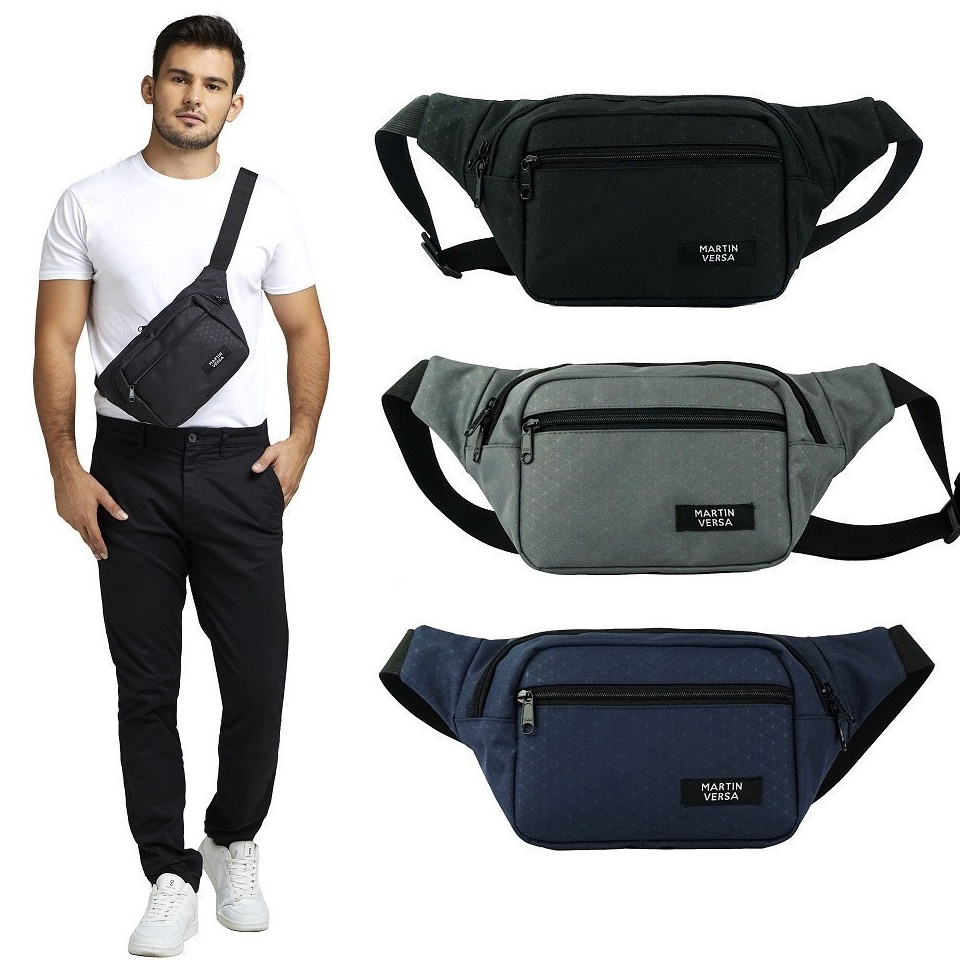 Sangat Nyaman Martin Versa CH11 Tas Selempang Pria Pinggang Kanvas Man Waistbag