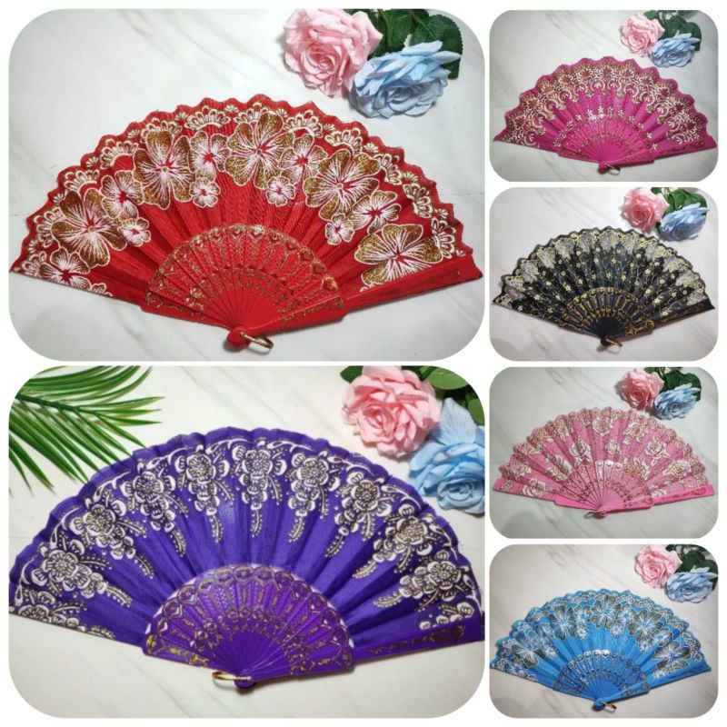 KIPAS TANGAN LIPAT/KIPAS NARI/KIPAS JEPANG GLITER /KIPAS LIPAT MEWAH