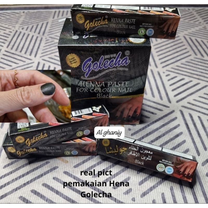 Golecha Henna Kuku Hitam,Merah dan Marun| Golecha Nail Henna black red maroon| Kutek Halal Warna Hit