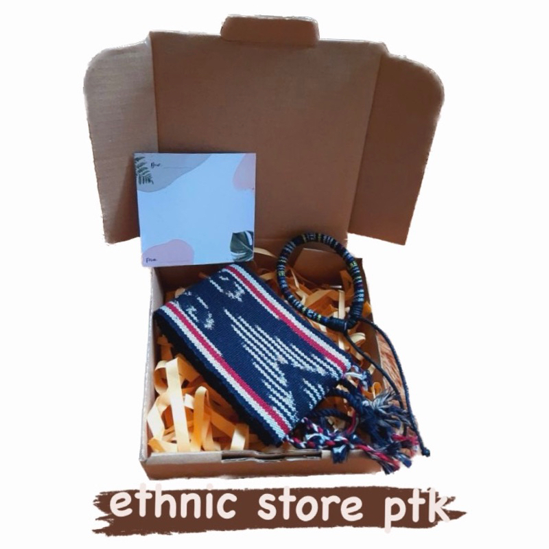 (Exclusive Hampers Syal) - Ikat Kepala Syal Tenun Dayak Kalimantan Hampers Syal Dayak