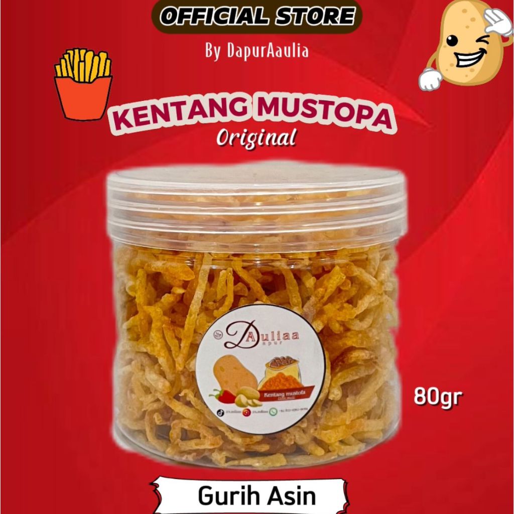 

Kentang mustofa DapurAuliaa toples 400ml mustofa kering asin gurih cocok untuk lauk makan anak