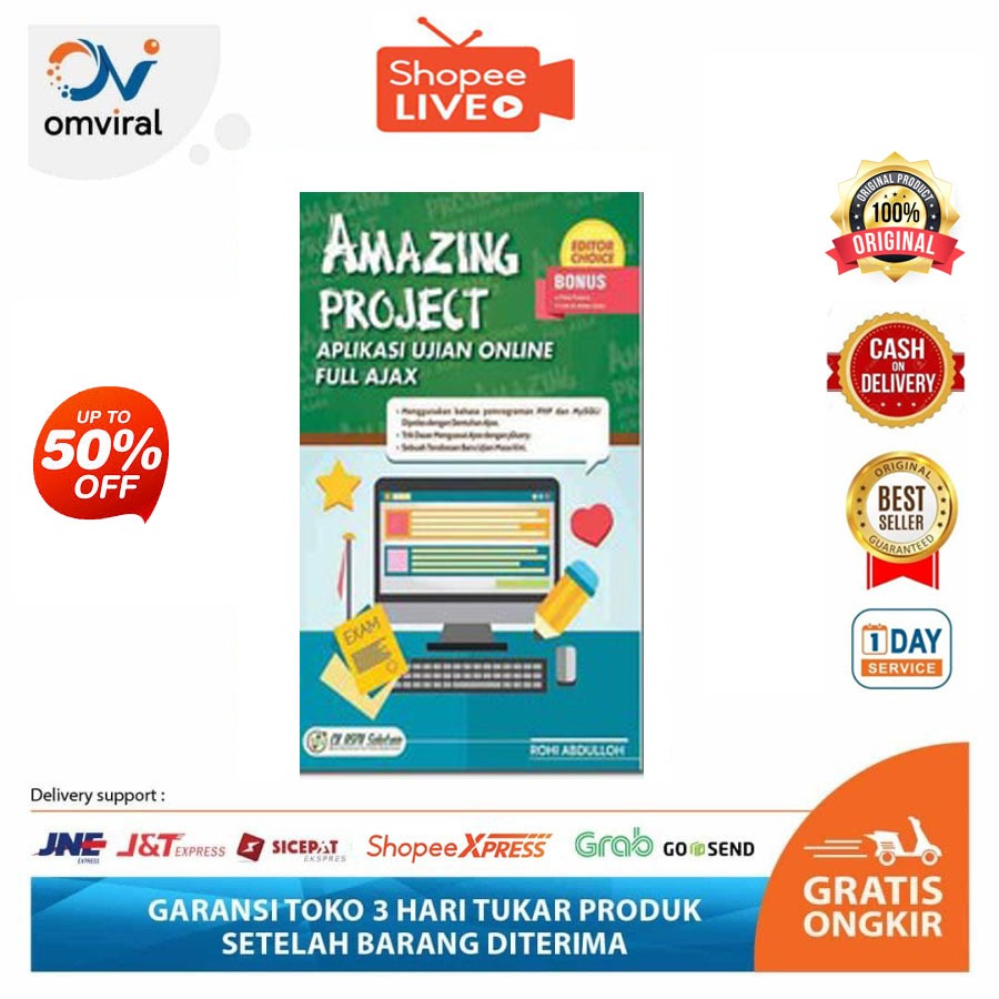 Buku Coding Pemrograman PHP Dasar Pemula - Amazing Project Aplikasi Ujian Online Full Ajax