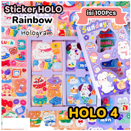 

Stiker Hologram Sunday / Label Stiker Terbaru isi 100pcs