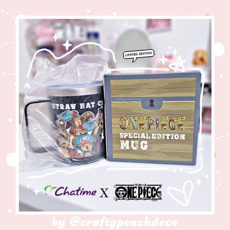 Chatime X One Piece Limited Edition Monkey D. Luffy Straw Hat Crew Mug Special Collaboration Merchan