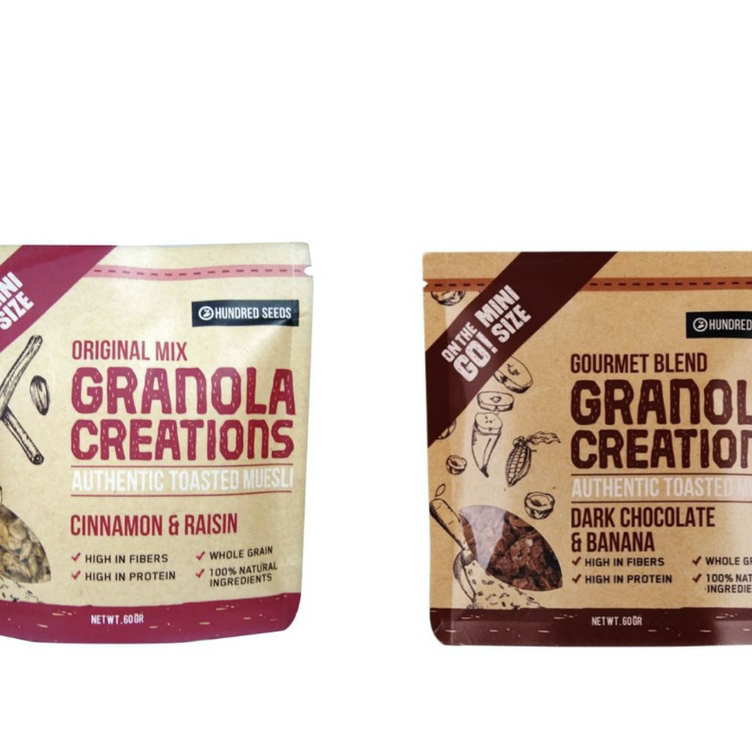 

Granola creations cinnamon & raisin / dark chocolate & banana 60 gram