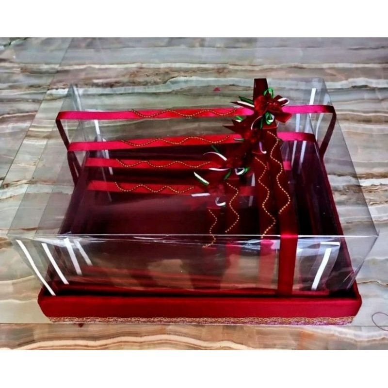 

(size box jumbo) baki kotak hantaran tutup mika sepaket isi 2