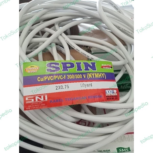 kabel listrik meteran 2x0.75 serabut tembaga murni NYM