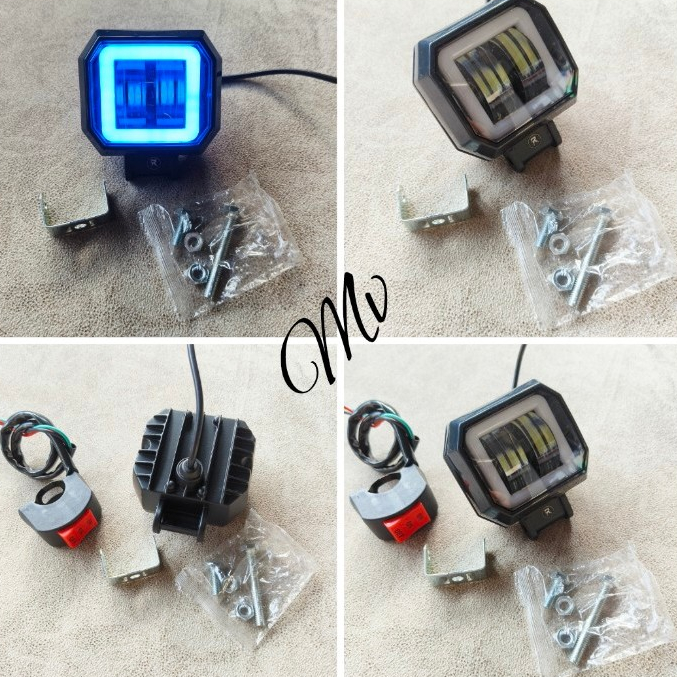 Lampu Daymaker/LampuTembak Sorot LED 4D Mata CWL 2 Lensa Kotak - Biru