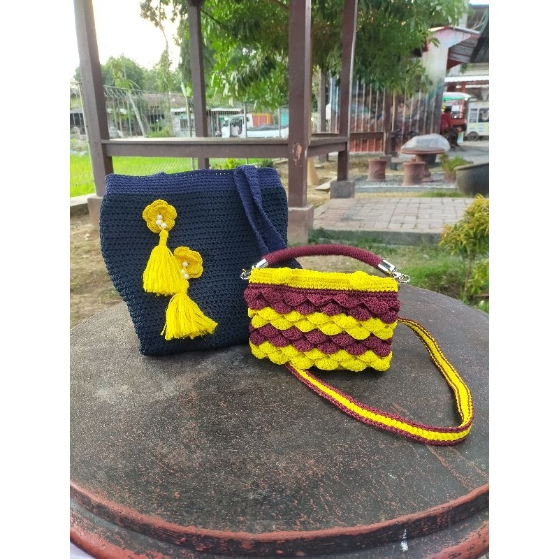 Tas Rajut Wanita / Tas Handmade / Tas Rajut Slempang Tas Rajut Kecil
