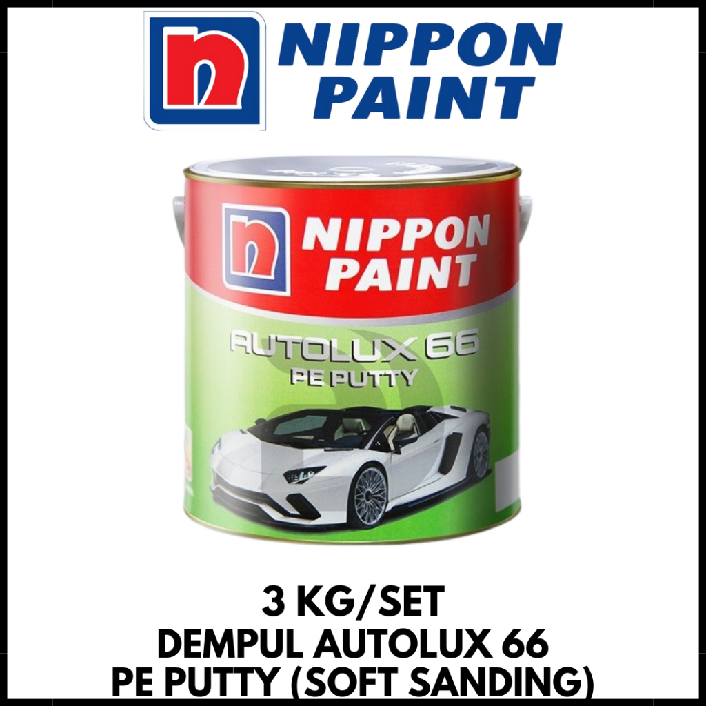 Dempul Mobil Autolux 66 PE Putty (Soft Sanding) Kaleng 3Kg/Set