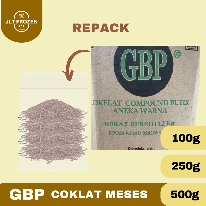 

GBP Coklat Meses / cokelat Compound Butir / Seres Meses Coklat / Taburan / Toping Coklat - REPACK 100g / 250g / 500g / 1kg