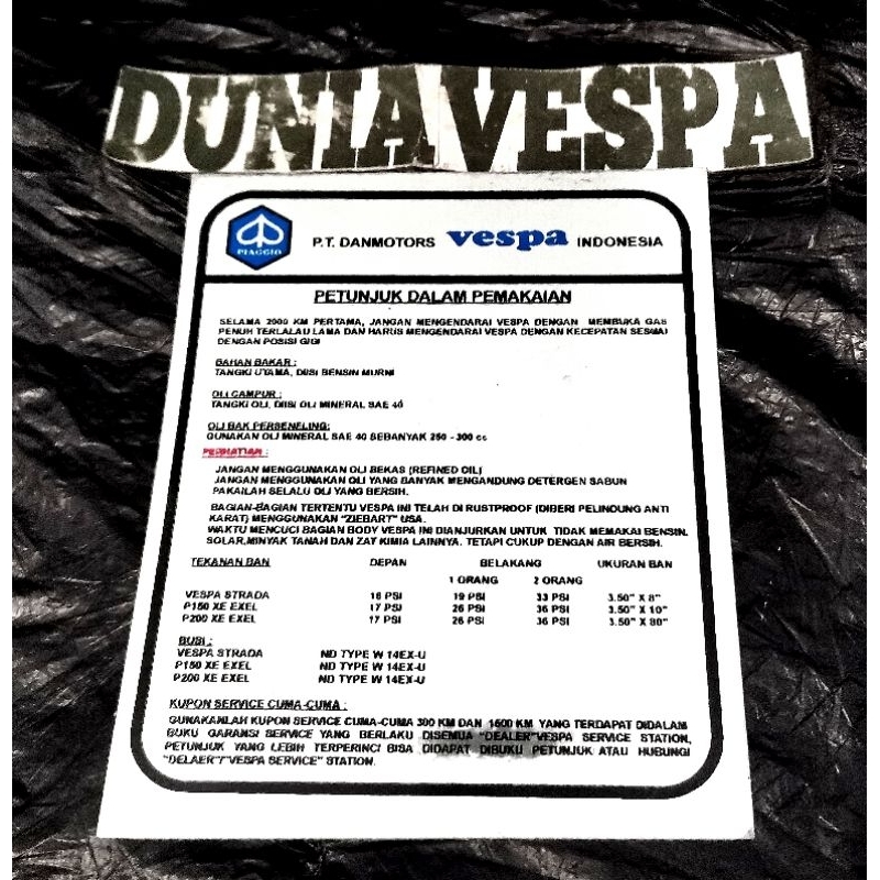 Stiker running in vespa px series exclusive excel ps strada newpx danmotor