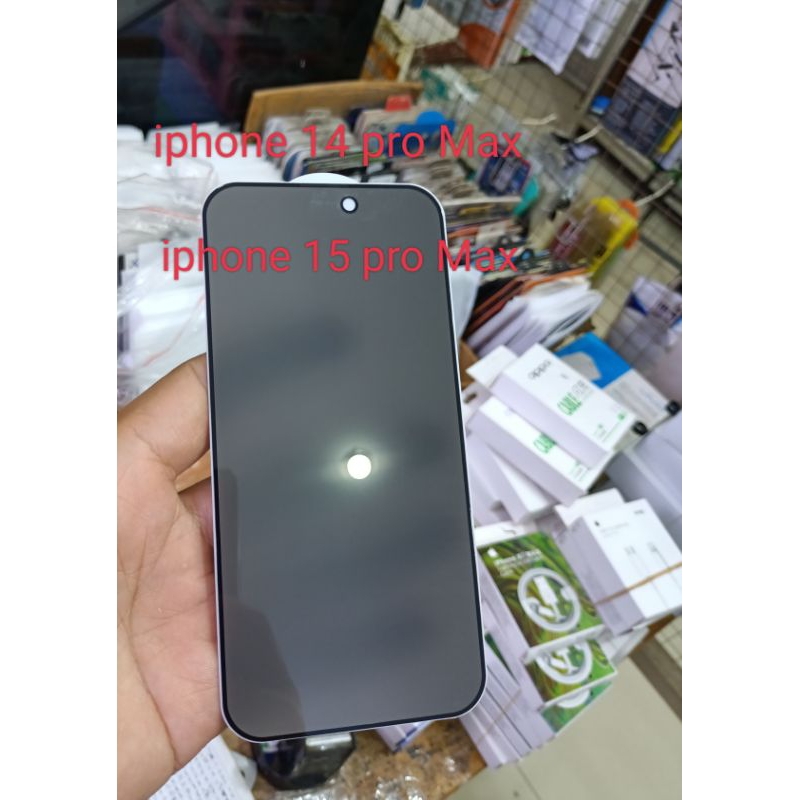 Iphone 14pro max /iphone 15pro max /Tempel glass iphone 14pro max/15pro max /Antigores privasi iphon