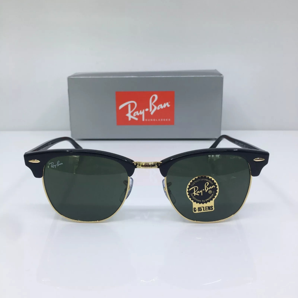 KACAMATA RAYBAN CLUBMASTER RB3016 GOLD & BLACK ORIGINAL