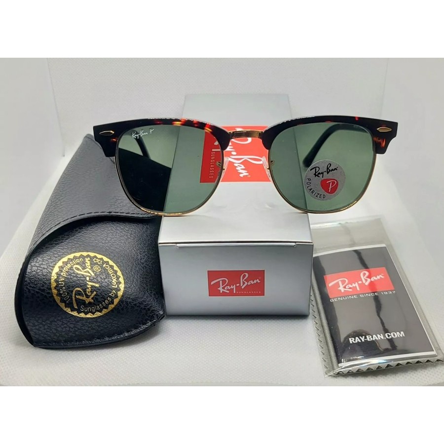 KACAMATA RAYBAN CLUBMASTER RB3016 TORTOISE POLARIZED ORIGINAL