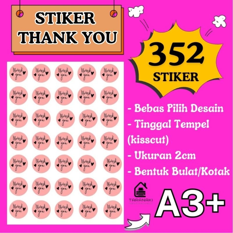 

STIKER THANK YOU BULAT 2CM / STICKER TERIMA KASIH / CROMO / VINYL TAHAN AIR / MAKANAN MINUMAN / BEKASI