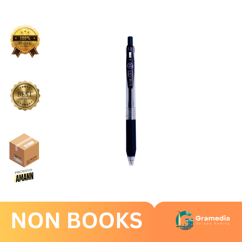 

Gramedia MKG - Zebra Sarasa Clip 1.0 - Pulpen Warna Biru Hitam / Blue Black