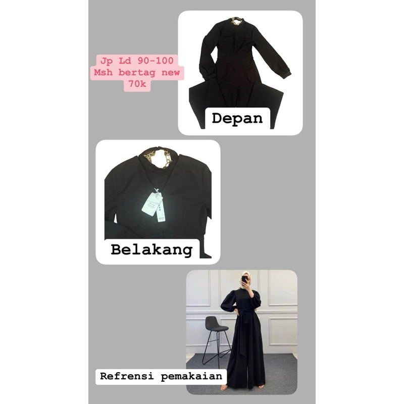 PL JUMPSUIT WANITA HITAM PANJANG