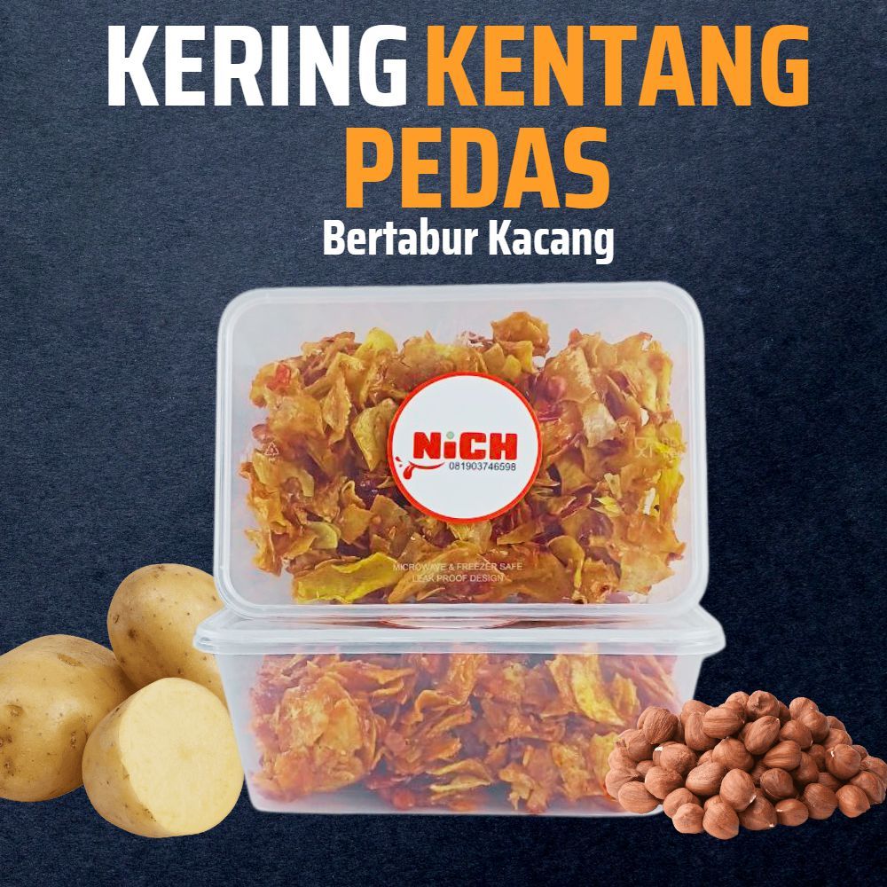 

Kering Kentang Pedas dengan Kacang 250g - Snack Renyah & Gurih, Camilan Sehat Lezat