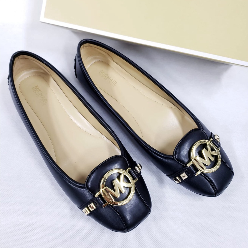 Sepatu Wanita Branded MK Fulton Flat Shoes Black 100% Original