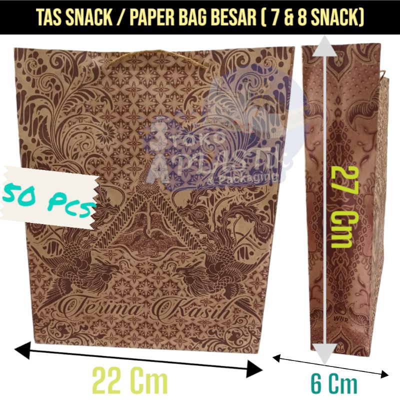 

Tas Snack Kertas/ Paperbag bertali MINI | KECIL | SEDANG | BESAR (PER IKAT ISI 50 PCS)