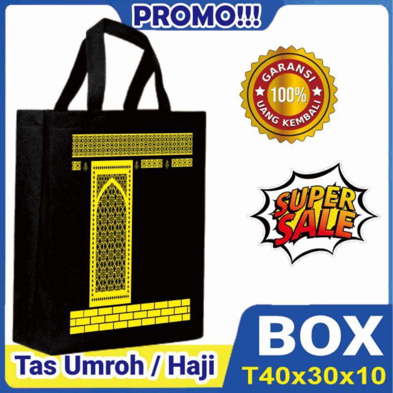 

Tas Souvenir Umroh atau Haji Tinggi 40x30x10 TAS BOX 75gsm ECER