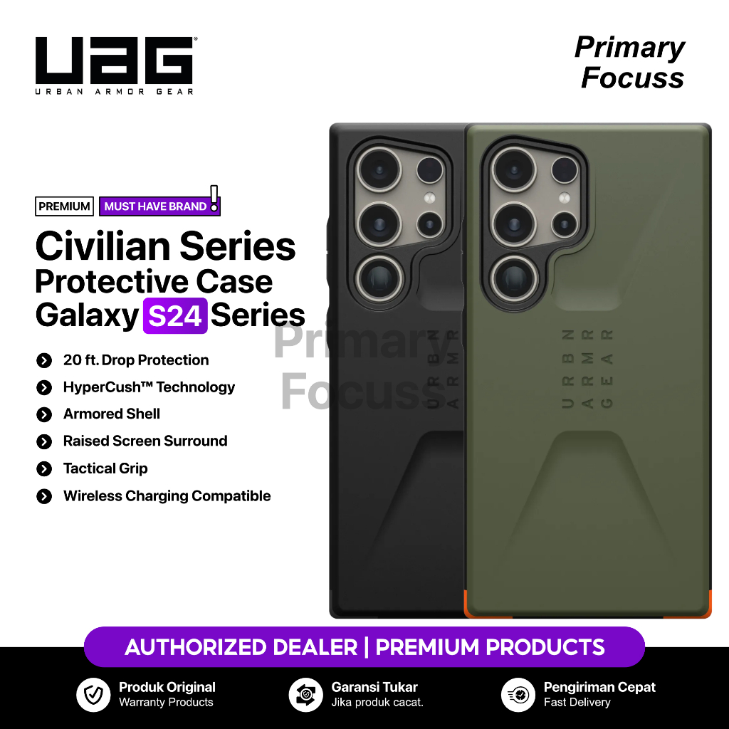 UAG Case Samsung S24 Ultra UAG URBAN ARMOR GEAR CIVILIAN Ultra-Thin - Primary Focuss