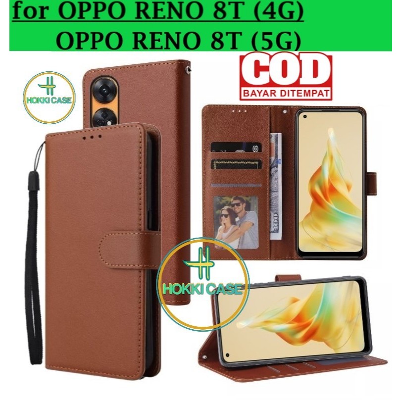 OPPO RENO 8T (4G) | OPPO RENO 8T (5G)  FLIP LEATHER CASE PREMIUM-FLIP WALLET CASE KULIT UNTUK OPPO R