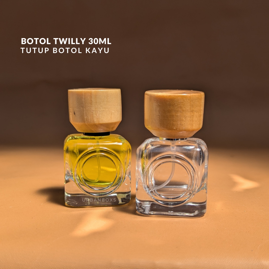 Botol parfum 30ml willy tutup kayu unik