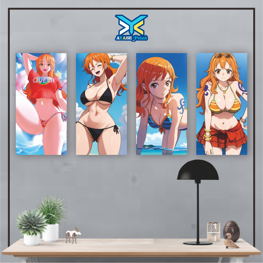 Wall Decor NAMI ONE PIECE Pajangan Poster Kayu Hiasan Dinding KamarTidurWallpaperAnime