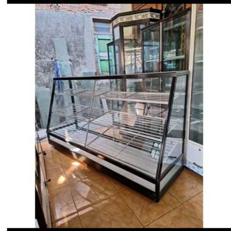 Etalase kue/etalase donat BESAR/etalase 2meter/etalase kaca terbaru/etalase kaca murah/pengiriman on