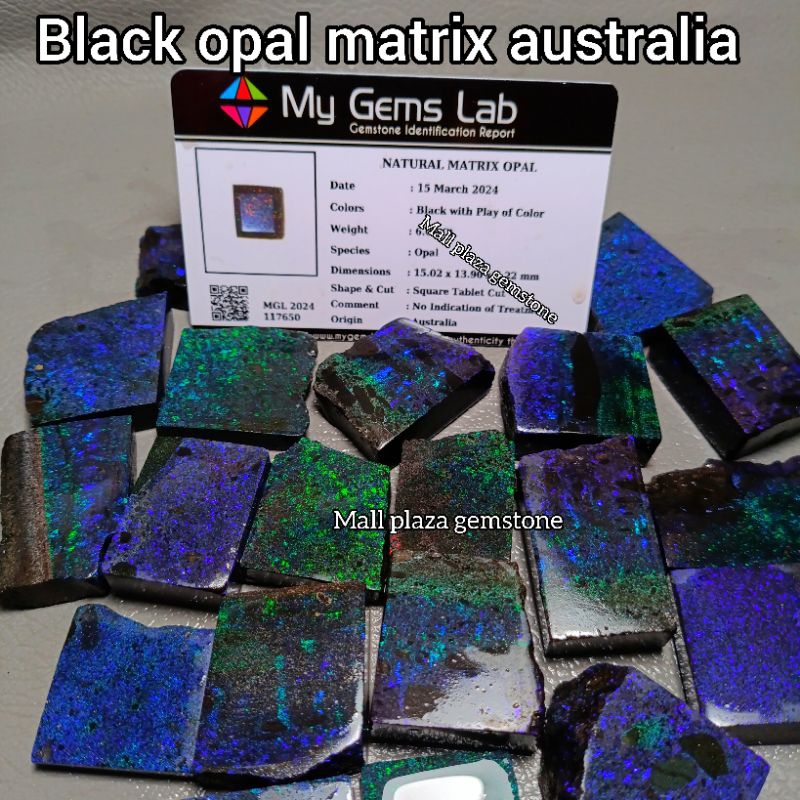 bahan black opal matrix australia / bahan kalimaya australia / bongkahan batu kalimaya / bongkahan b