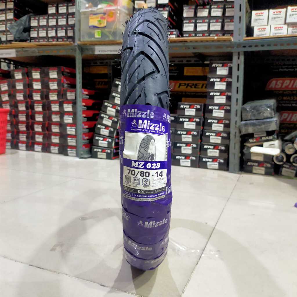MIZZLE BAN DRAG UKURAN 70/80-14 RING 14 BAN CACING TUBETYPE NONTUBELESS MZ028