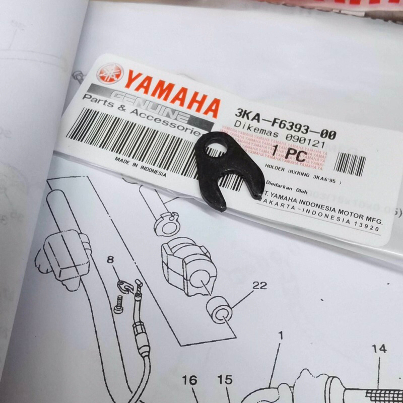 HOLDER KLEM KLEMAN KABEL GAS RX KING RXKING RXS RXZ ORIGINAL 3KA-F6393-00