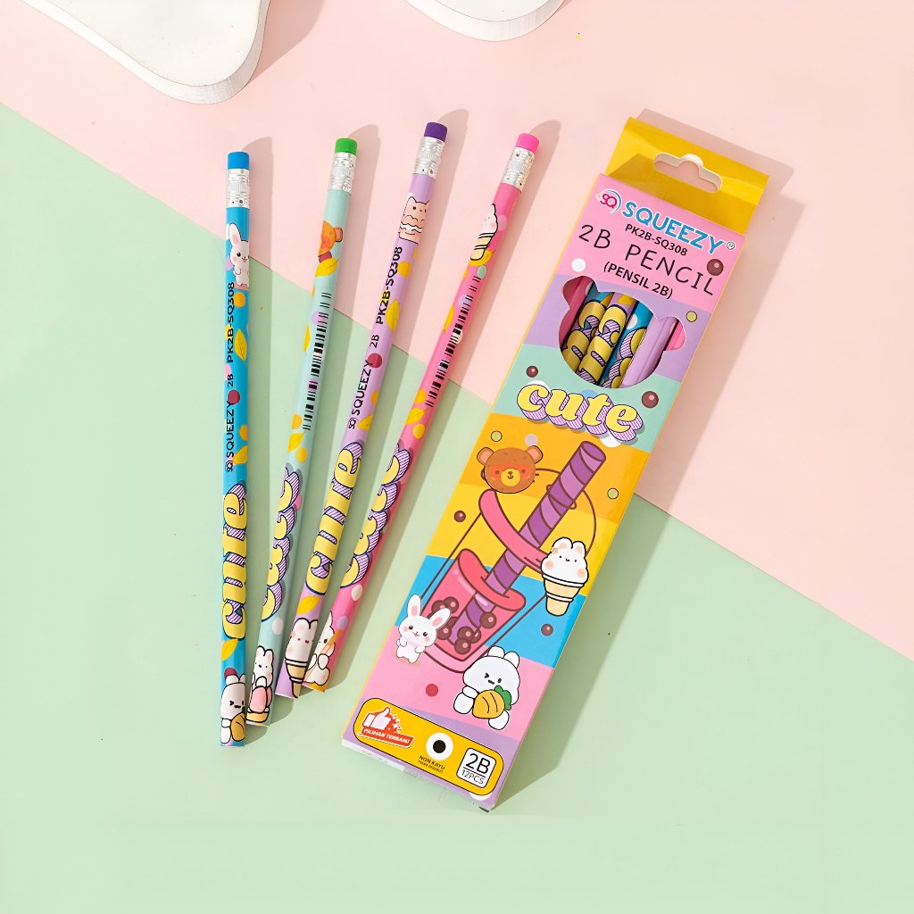 

1 LSN / 12 Pcs Pencil Squeezy PK2B-SQ308 Cute + Eraser