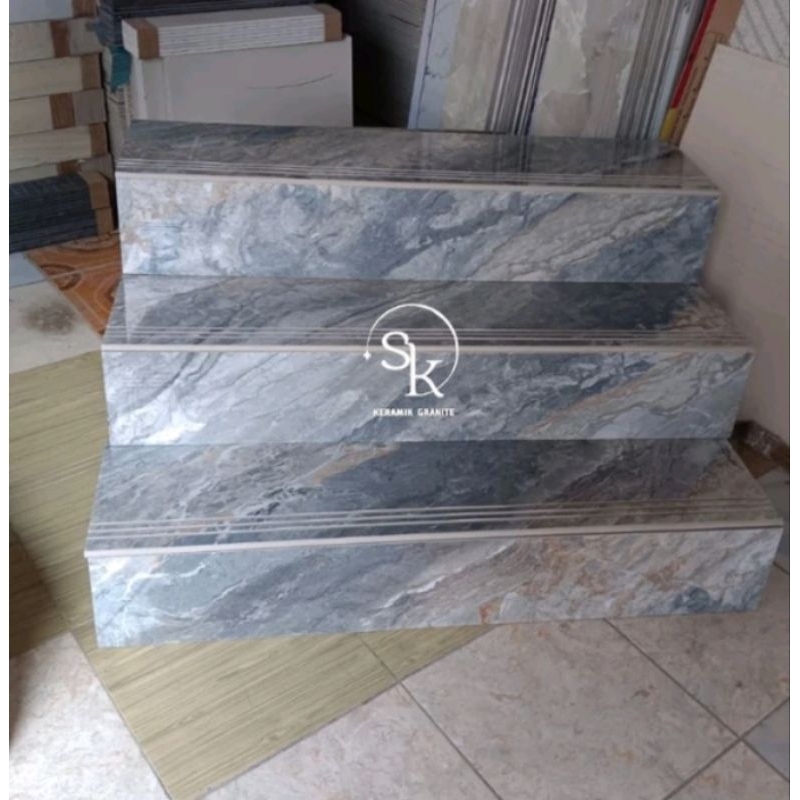 granit tangga motif marmer glosyy