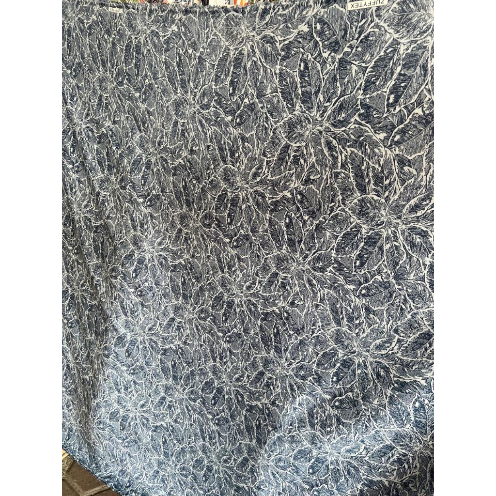 kain katun rayon viscose motif daun terbaru best seller