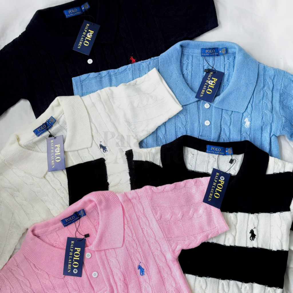 RL Short Cable Knit Polo Shirt