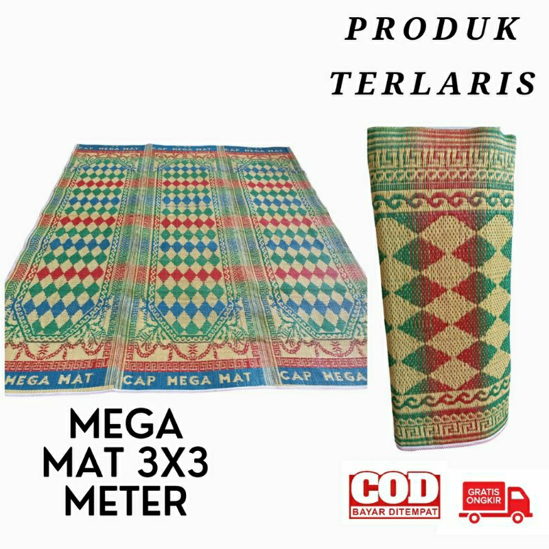 Tikar plastik lipat 3x3meter super jumbo megamet dekorasi ruangan