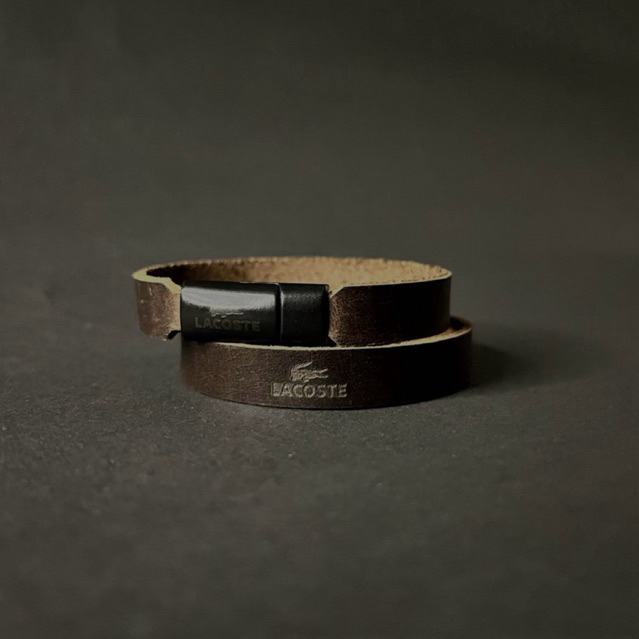 Gelang kulit logo Lacoste II Leather Bracelet